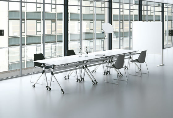 Folded Stackable Meeting Chairs And Desk For Seminar Room
