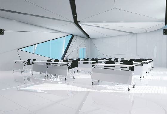 Folded Stackable Meeting Chairs And Desk For Seminar Room